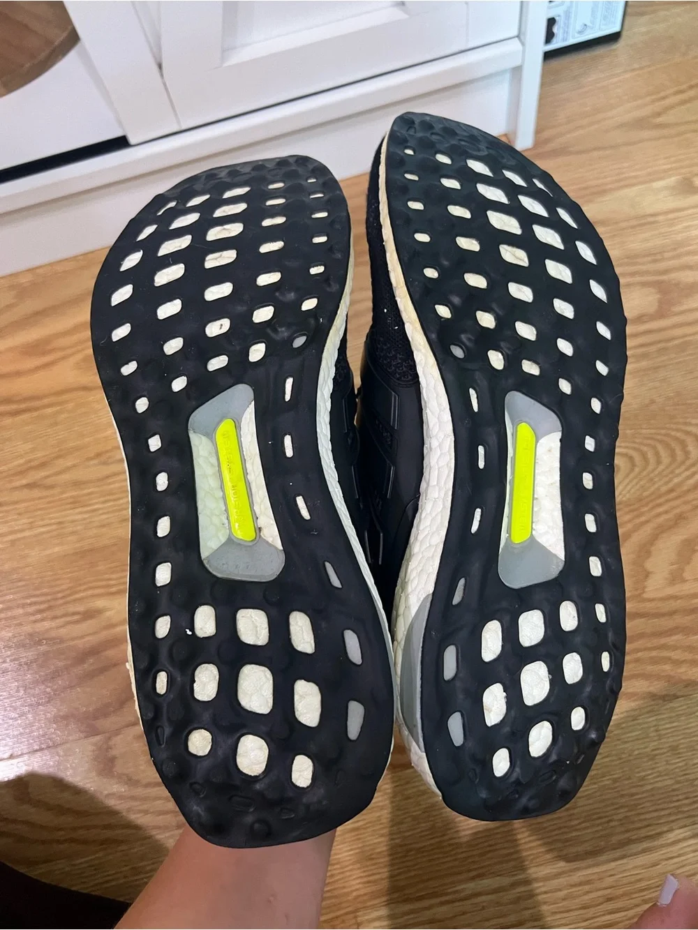 adidas Black Knit Running Shoes with White Boost Midsole